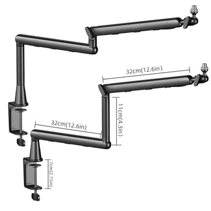 Microphone Arm Desk Adjustable Boom Stand, Black | 360° Rotation,with Heightening Arm,without Microphone,For Blue Yeti,Snowball iCE, HyperX QuadCast,SoloCast,Elgato Wave - color: Black