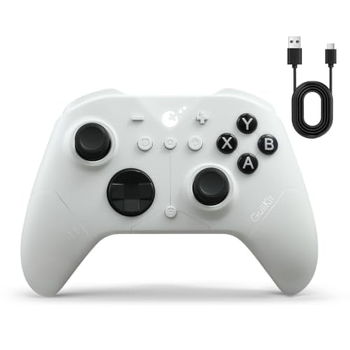 GuliKit ES PRO Wireless PC Controller –3.25ms Low Latency, TMR Joysticks | For PC/Steam/Switch/Android/iOS, Anti-Drift/Anti-Snapback,Switch 2 Wakeup,Gyro Motion Aim,30H Battery, Hall Trigger - color: ES PRO-TMR Joysticks-White