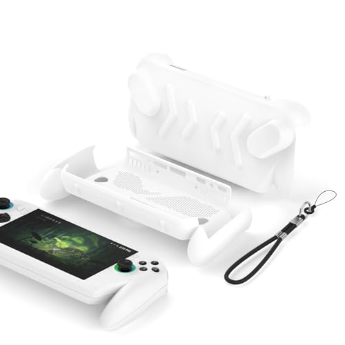 JYGamhanbil Protective Case Set for ASUS ROG Xbox Ally X Gaming Handheld Console(2025),ROG Xbox Ally Portable Case Cover with Detachable Front Shell,Kickstand Back Case and Strap,White - color: White
