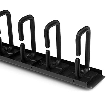 StarTech 20U Vertical Server Rack Cable Manager, D-Ring, 2.8ft (CMVER20UD) | Network rack cord manager panel, D-ring hooks, 2.8ft (0.85m) wire organizer, Improves airflow and passive cooling, Steel - style: 20U Vertical