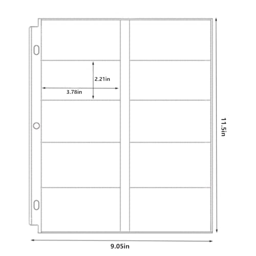 Business Card Holder Sleeves (25 Pack for 500 Cards) for 3 Ring Binder | Heavyweight Plastic Sheet Protect, Each Sleeve Holds 2x3.5 Namecards, 3-Hole Punched - size: 2.2x3.7inch-10pocket, style: 25 pack