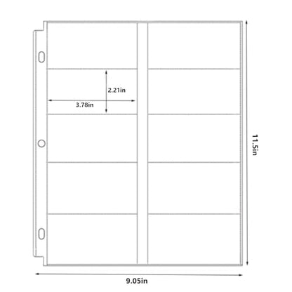 Business Card Holder Sleeves (25 Pack for 500 Cards) for 3 Ring Binder | Heavyweight Plastic Sheet Protect, Each Sleeve Holds 2x3.5 Namecards, 3-Hole Punched - size: 2.2x3.7inch-10pocket, style: 25 pack