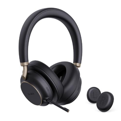 Yealink BH76 Plus Bluetooth Headset, Wireless Headset with Microphone for PC,Active Noise Cancelling, Retractable Hidden Mic Arm, Compatible with PC Mac, Works with Teams (Certified), USB-C/A | Yealink BH76 Plus Over Ear Noise Cancelling Headphones with R