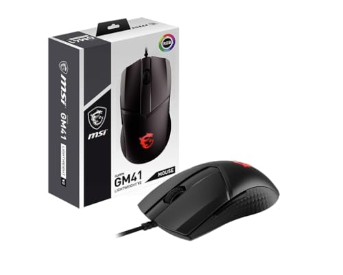 msi CLUTCHGM41 Lightweight V2 Gaming USB RGB Adjustable up to 16000 DPI Desktop Laptop Gaming Mouse (Clutch GM41 Light Weight V2) - style: Clutch GM41 LIGHTWEIGHT V2