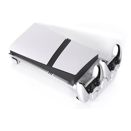 Horizontal Cooling Stand for PS5 Pro/for PS5 Slim Disc & Digital,Charger for PlayStation 5 Controllers with 3-Level Cooling Fan,5 Pro Cooling Stand Horizontal