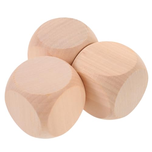 EXCEART Blank Wooden Dice 3 Pcs 2.24 Inch Unfinished Wood Dice Blocks for DIY Painting Craft Projects Board Game Accessories Classroom Learning and Handmade Decor