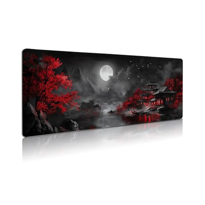 Extended Gaming Mouse Pad, Large Mouse Mat 3 mm Nature Rubber Base Mousepad with Stitched Edges, Non-Slip Desk Mat for Office Home Great Gift 31.5x11.8 Inch (Dark Canyon 5) - color: Dark Canyon 5
