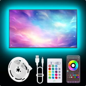 NBBUFF 13.2FT USB RGB Led Lights for TV 32-65Inch with Remote & App Control | TV Led Backlight Music Sync Color Changing, USB Light Strip with Remote, App Control Led Lights for Bedroom, Gaming Ligths - size: 13.2 ft