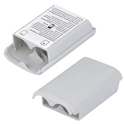 2 Pcs Battery Pack Cover for Xbox360 Wireless Controller, Replacement Battery Pack Cover Shell Case (2xWhite) - color: White