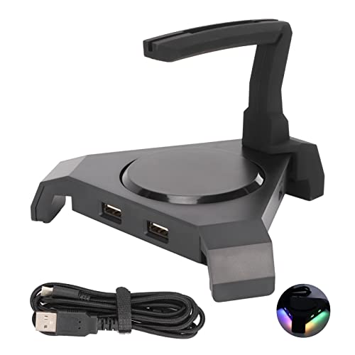 Pro Gaming Mouse Bungee Cable Holder, LED Gaming Mouse Bungee Cord Holder with 4-Port USB Hub Improved Accuracy for Competitive Games