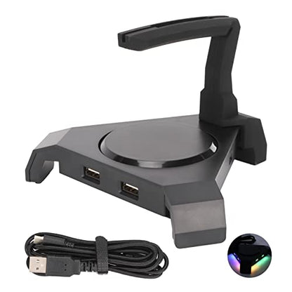 Pro Gaming Mouse Bungee Cable Holder, LED Gaming Mouse Bungee Cord Holder with 4-Port USB Hub Improved Accuracy for Competitive Games