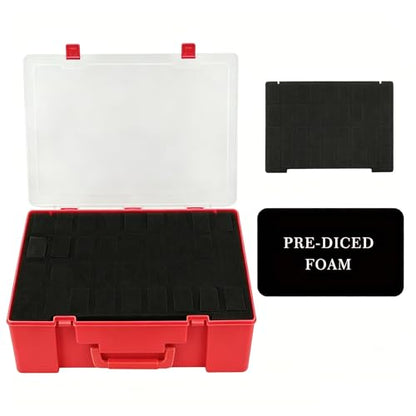 Miniature Storage Sturdy Carrying Figure Case -108 Slot Figurine Minature Carrying Case Compatible with D&D and More (Red) - color: Red