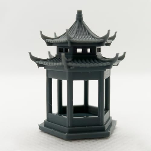 MRY-SFW Yao's Studio LYT72287 1/72 20mm Miniature Factory Building Military Car Railroad Track Accessory Props Diorama Scenery Double Layer Ancient Style Hexagonal Pavilion Architecture Model1pc