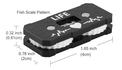Life Counter 3 Pcs Pcak Twin Digits Dragon Scale Pattern Designed 2 x 4 cm (0.787 x 1.57 in) for cEDH Game & MTG Dual Game Made of Acrylic (Black & Red & White Scale) - color: Black/White/Red