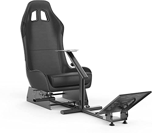 Sim Racing Cockpit with Seat | Compatible with G29 G920 G923 T248X T248 T300RS TX F458 T500RS| Easy to Install Racing Wheel Stand for PS5, Xbox, PC Gaming (Black/Black) - color: Black/Black