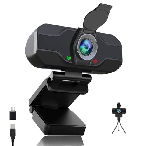 XPCAM USB C Webcam for PC/Laptop/Desktop Computer Camera with Microphone | Plug & Play USB Webcam with Tripod/Cover, Auto Light Correction, Fixed Focus,Web camera for Zoom Conference/Twitch Streaming - color: 1080p usb c webcam