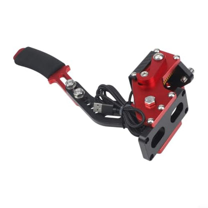 USB Racing Handbrake for PC for windows, Hall Sensor for drift Handbrake Compatible with for logitech G27 G29 G920 T500 Steering Wheels, Aluminum Alloy, Black Adjustable Tension Sim for drift(Red) - size: Red