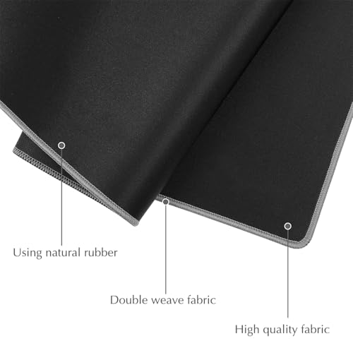 JIALONG Large Gaming Mouse Pad, Extended Mousepad with Grey Stitched Edges, XXL Desk Mat, Big Computer Keyboard Mat for Gaming and Office, 35.4 x 15.7 inches - color: Grey Stitched Edges