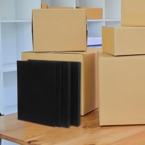 Toyvian 4pcs Easy Tear Foam Inserts for Toolbox and Photo Box, Black Sponge Cushioning Foam with Soundproof Feature, for Packing and Movement Protection