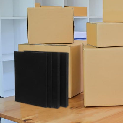 Toyvian 4pcs Easy Tear Foam Inserts for Toolbox and Photo Box, Black Sponge Cushioning Foam with Soundproof Feature, for Packing and Movement Protection