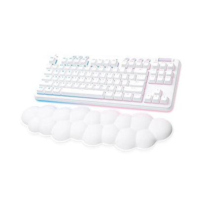 Logitech G715 Wireless Mechanical Gaming Keyboard - White Mist | LIGHTSYNC RGB, Lightspeed wireless, mechanical linear switches, keyboard palm rest, PC/Mac compatible - size: Wireless, style: Linear