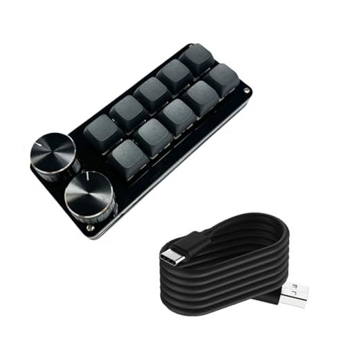 Programmable Macro Keyboards with 2Knobs,Mechanical Gaming Keypad,Hot Swappable Switches,Wire Customizable Control Pad