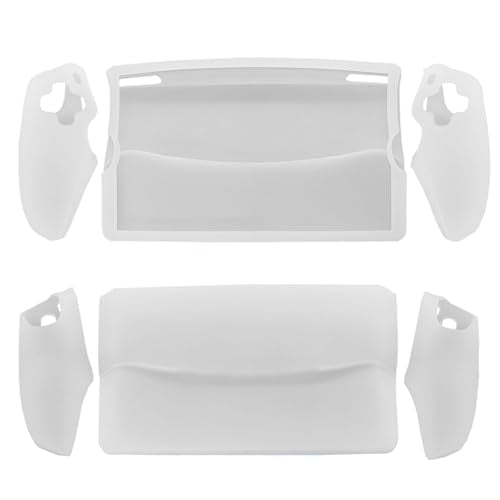 Controller Silicone Cover Controller Skin Split Protective Sleeve for PS5 PlayStation Portal Handheld Game Console Soft Rubber Case (White) - color: White
