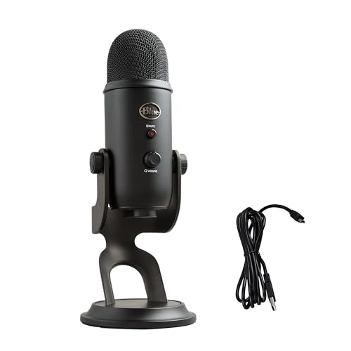 Logitech Creators Blue Yeti USB Microphone for PC, Mac, Gaming, Recording, Streaming, Podcasting, Studio and Computer Condenser Mic with Blue VO!CE effects, 4 Pickup Patterns, Plug and Play - Blackout | Blue Vo!ce Effects, 4 Pickup Patterns, Plug and Play
