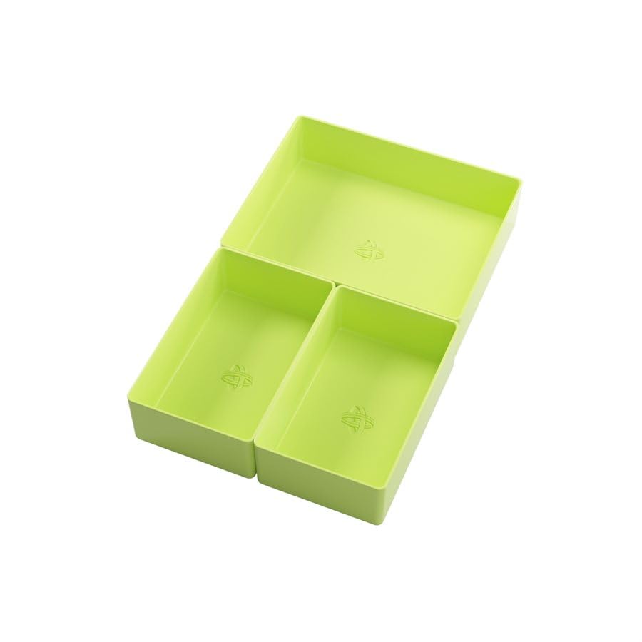 Token Silo Card Add On - 3-Piece Set of Game Trays, Holds Game Cards, Tokens, Dials and Dice, Organize LCG, TCG and Board Game Accessories, Modular Design, Lime Color, Made by Gamegenic - color: Lime Green