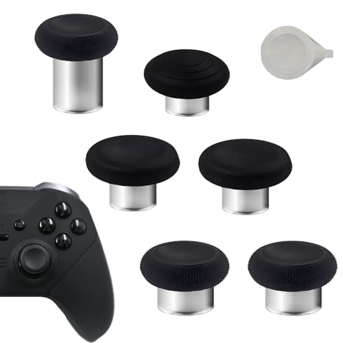 7 in 1 Metal Magnetic Thumbsticks for Xbox Elite Series 2 Controller,Swappable Magnetic Analog Stick Joystick Replacement for Xbox Elite Series 2/Elite Series 2 Core + 1 Tool(Black)