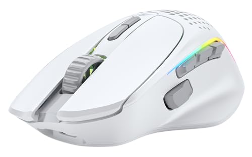 GLORIOUS Gaming Model I 2 Wireless Gaming Mouse - Hybrid 2.4Ghz & Bluetooth, 75g Superlight, 9 Buttons (2 Swappable), RGB, PTFE Feet, MMO/MOBA/FPS, Long Battery Life, Side Thumb Rest - White - color: Matte White, size: Model I2 Wireless