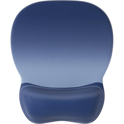 MROCO Ergonomic Mouse Pad with Gel Wrist Rest, 9.4 x 8.1 in, Blue Gradient | Ergonomic Shape Design, Multiple Pattern Options, Gel Wrist Comfort, Smooth Lycra Surface, Non-Slip PU Base - color: Blue Gradient