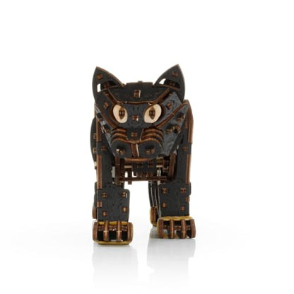 3D Wooden Puzzle for Adults, Mechanical Cat Wooden Model Kits to Build, 236PCS DIY Assembly Pet Jigsaw Puzzle Animal Brain Teaser, Building Toy Gift, KIT Version - color: Black