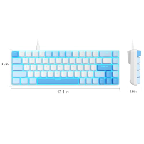 MageGee Portable 60% Mechanical Gaming Keyboard, MK-Box LED Backlit Compact 68 Keys Mini Wired Office Keyboard with Red Switch for Windows Laptop PC Mac - Sky Blue - color: Sky Blue/Red Switch