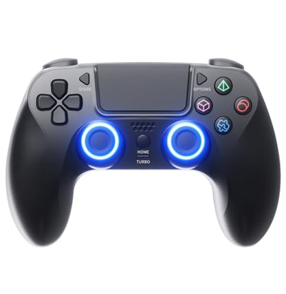 Black Wireless Controller Compatible for PS-5/Pro/Slim/PC, Gradient Color RGB mode/haptic feedback/1000 mAH battery/Motion Sensing/3.5mm Audio Jack