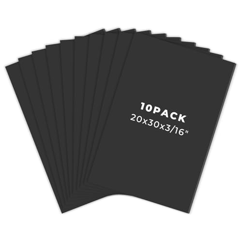 Golden State Art 20x30 Black Foam Board 3/16 Thick 10 Pack | Acid Free, Polystyrene, Warp-Resistant, Easy to Cut, For Drawing Presentation, Project, Picture, Decorations & Craft Display - color: Black, size: 20x30
