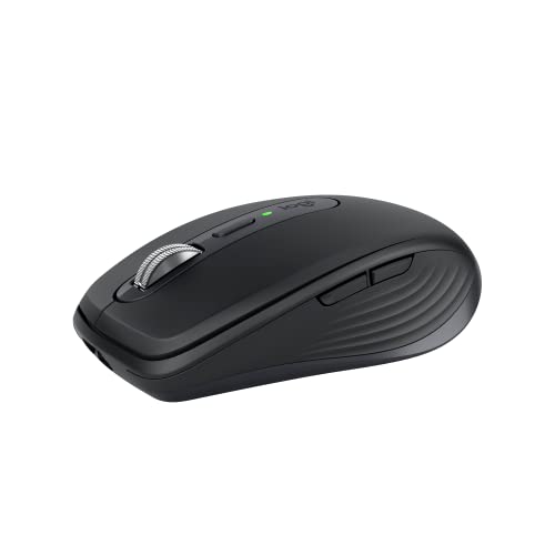 Logitech MX Anywhere 3S Compact Wireless Mouse, Fast Scrolling, 8K DPI Any-Surface Tracking, Quiet Clicks, Programmable Buttons, USB C, Bluetooth, Windows PC, Linux, Chrome, Mac - Graphite - color: Graphite, style: USB-C Charge