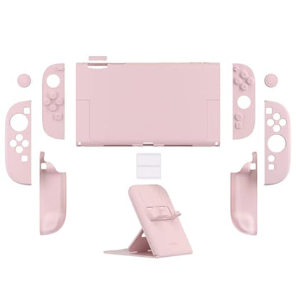 PlayVital Hard Case for Nintendo Switch 2 with Extra Stand & Thumb Grip Caps | Split Design, Dockable Protective Full-Body Shell Cover for Nintendo Switch 2 | Solid Color Series, Cherry Blossoms Pink - color: Cherry Blossoms Pink