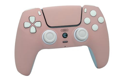 Custom Controllerzz Custom Wireless Controller Compatible with PS5 - Multiple Designs Available (Baby Pink & White Inserts) - color: Baby Pink & White Inserts