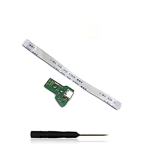 Replacement USB Charging Port Socket Board JDS-040 JDS 040 for PS4 Controller + 12 Pin Ribbon Cable