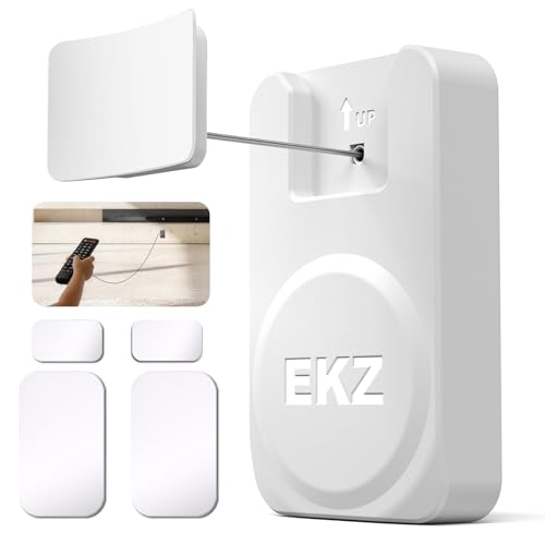 EKZ Magnetic Remote Control Holder with 6.5FT Retractable Steel Cable, Anti-Lost Remote Tether Lock with Auto-Rewind & Adhesive Wall Mount for TV, AC, Monitor & Home Remote Controls (White,1 Pcs) - color: White, size: 1 Pcs