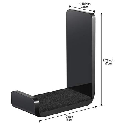 Weewooday 4 Pieces Headphone Hanger Headset Stand Holder Adhesive Wall Mount Headphone Hook for Desk Acrylic Gaming Earphones Hanger with Glues for Earphone Controller(Black) - color: Black