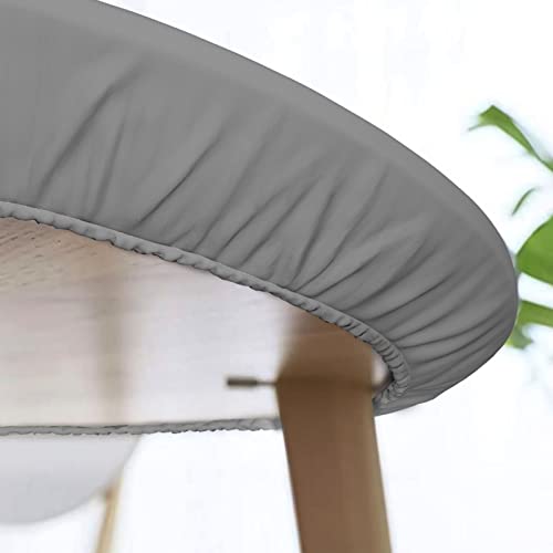 Famame Cute Flowers Bee Fitted Round Tablecloth Waterproof Table Cloth with Elastic Edge Wipe Clean Table Covers for Indoor Outdoor Fits 45"-50", Medium - color: Bee