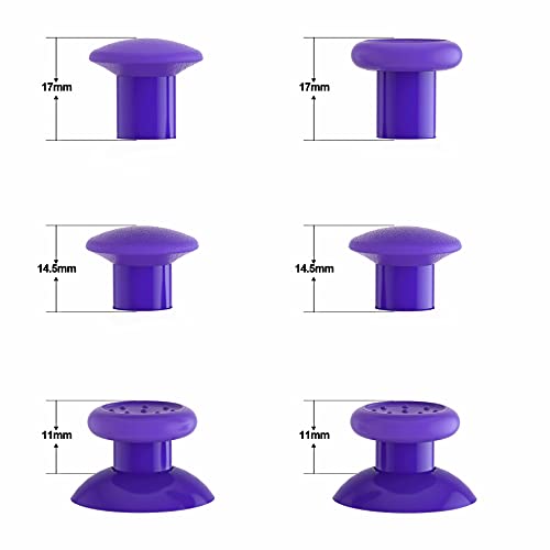 eXtremeRate ThumbsGear Interchangeable Ergonomic Thumbstick for PS5 Controller, for PS4 All Model Controller - 3 Height Domed and Concave Grips Adjustable Joystick - Purple - color: Purple