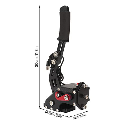 Septpenta USB Handbrake, 2 in 1 Computer Simulation Racing Game Handbrake, 64 Bit Universal Handbrake, Plug and Play for G27 G25 G29 T500 T300, Windows(Black) - color: Black