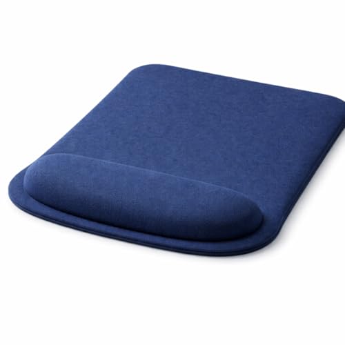 Ergonomic Meomory Foam Mouse Pad with Wrist Support, Orange, Ultra-Smooth Surface, Anti-Slip Base (Blue, Medium) - color: Blue