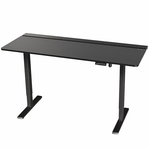VIVO Black 71 x 30 in Standing Desk, DESK-KIT-1B6-P3B-71 | Electric, Holds 220 lbs, Sit Stand, Height Adjustable, Cable Tray, Full-Size Mouse Pad, Office Furniture, Black Frame - color: Black Top / Black Frame, size: 71 x 30