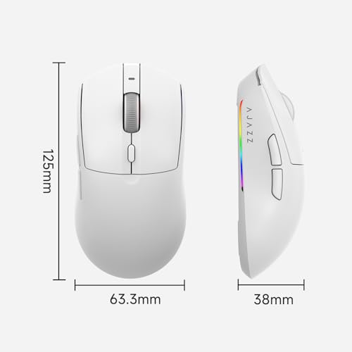 AJ139PRO Dual-Mode 2.4G/Wired Gaming Mouse, 59g Lightweight Design, PAW3395 Sensor, 26K DPI, 300mAh Battery with 40-Hour Battery Life for Windows, Mac Gamer.
