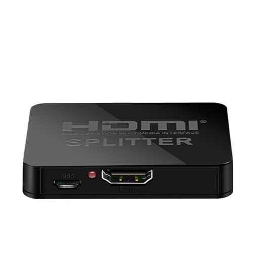 HDMI Splitter 1 in 2 Out [with USB Cable] 4K 1x2 HDMI Splitter Repeat/Mirror Screen Only (Not Extend), 1 Source Extend to 2 Display Devices