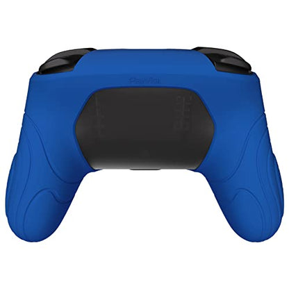 PlayVital Samurai Edition Ergonomic Silicone Skin Protective Case for Nintendo Switch Pro Controller, Soft Anti-slip Controller Grip Protector for Nintendo Switch Pro with Thumb Grip Caps - Blue - color: Blue